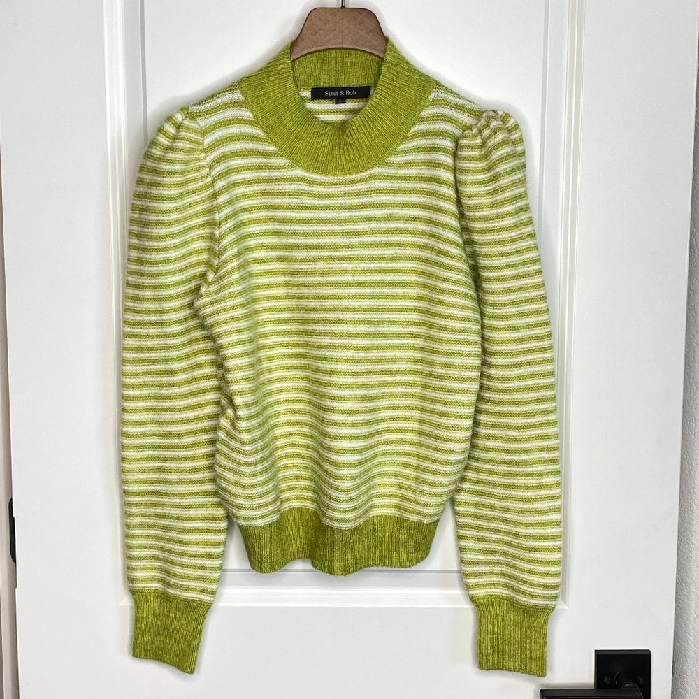 Strut & Bolt Sweater - Green/ White, Striped